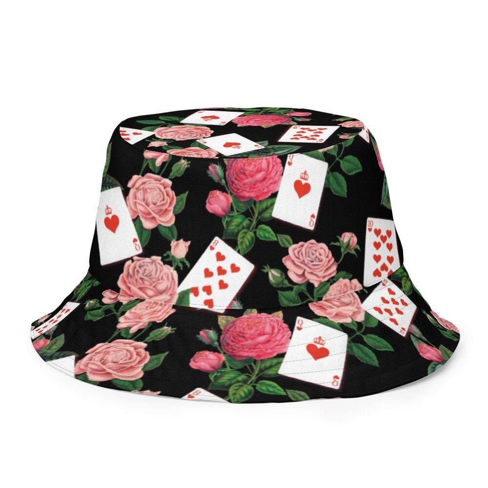 Queen of Coeurs et Fleurs Reversible bucket hat