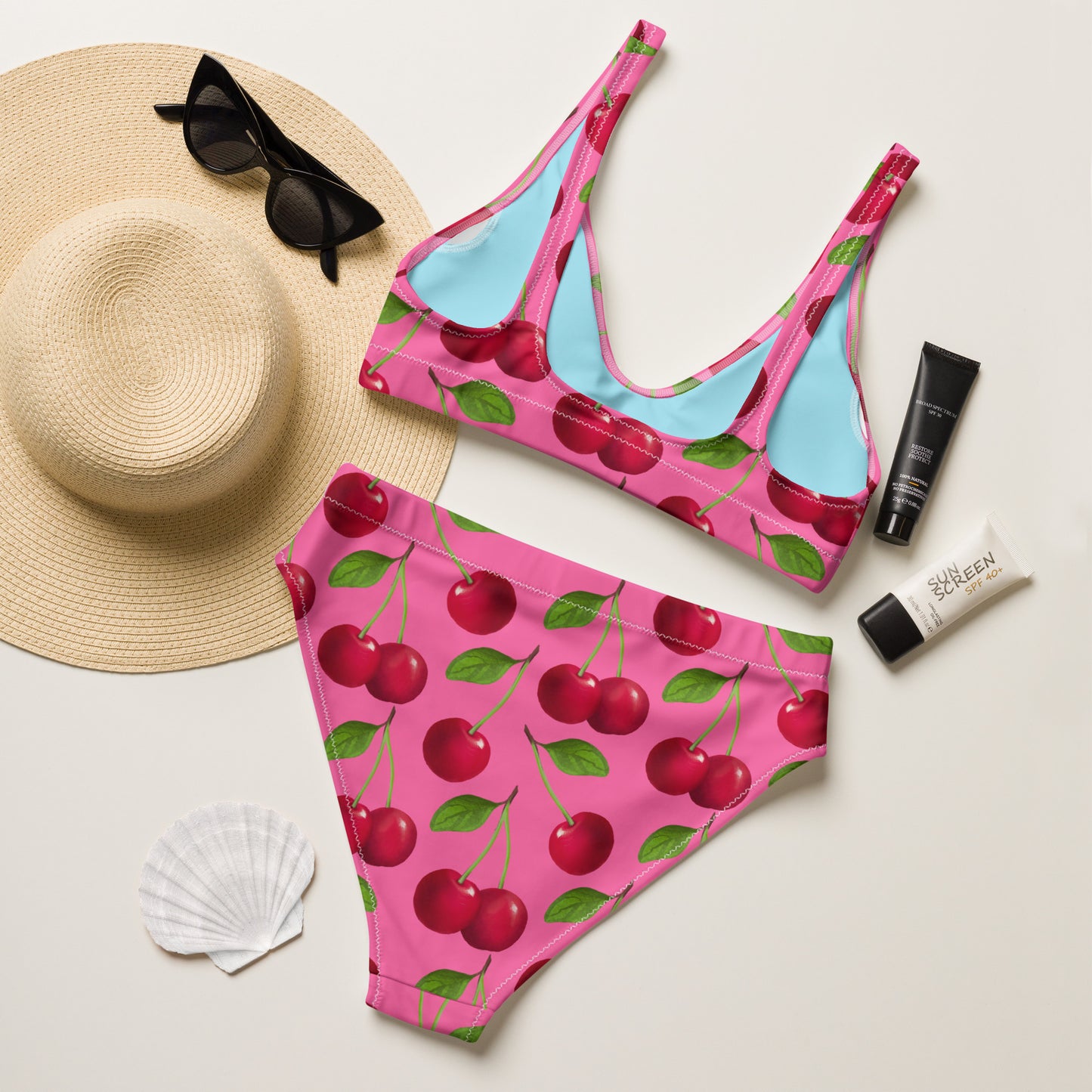 Mon Cherie Candy Pink Eco High Waisted Bikini