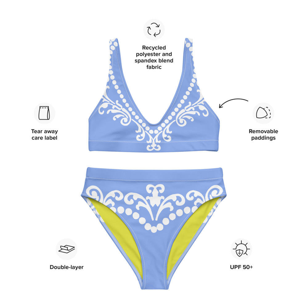 Cameo Porcelain Blue Eco High Waisted Bikini
