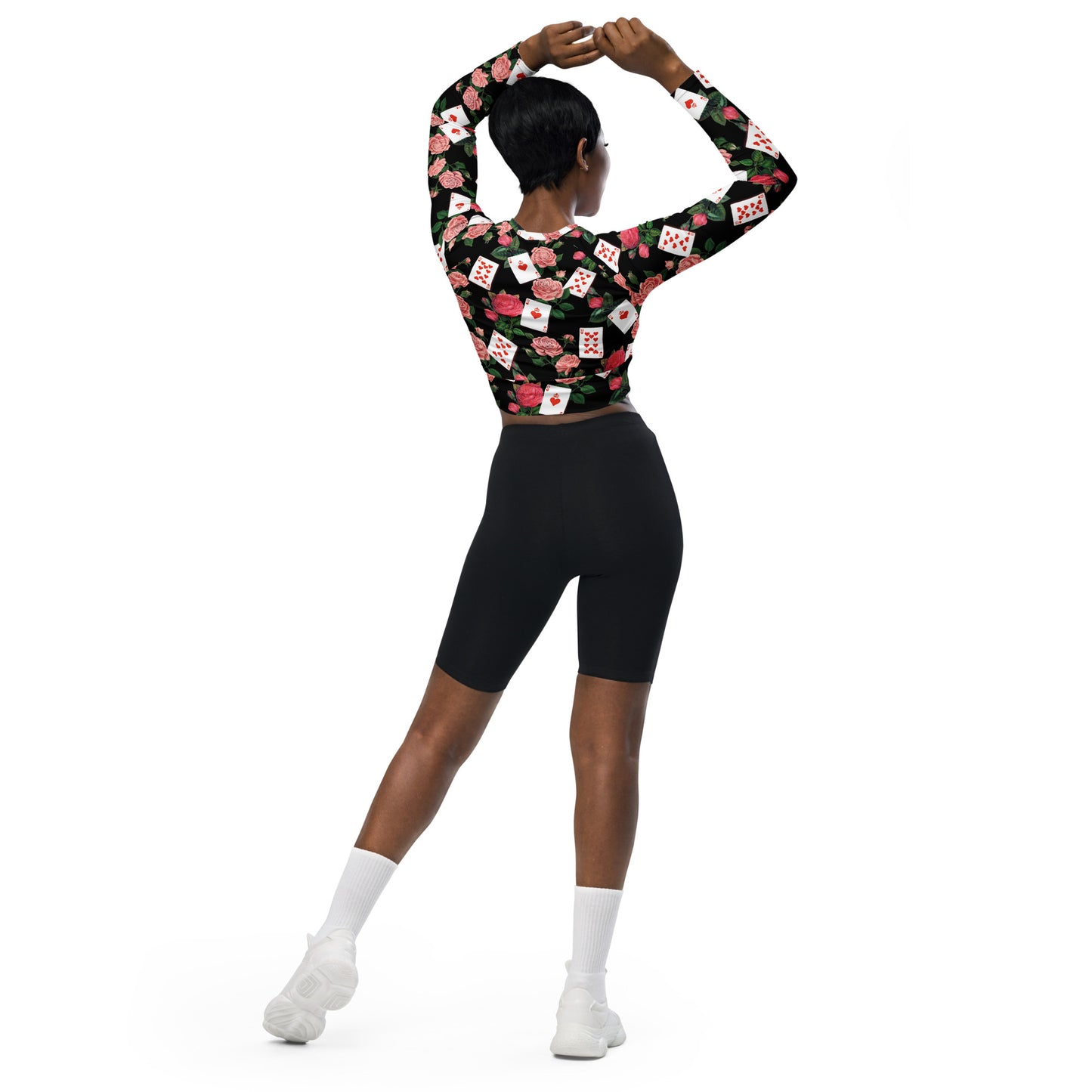 Queen of Coeurs et Fleurs Eco Long-sleeve Active Crop Top