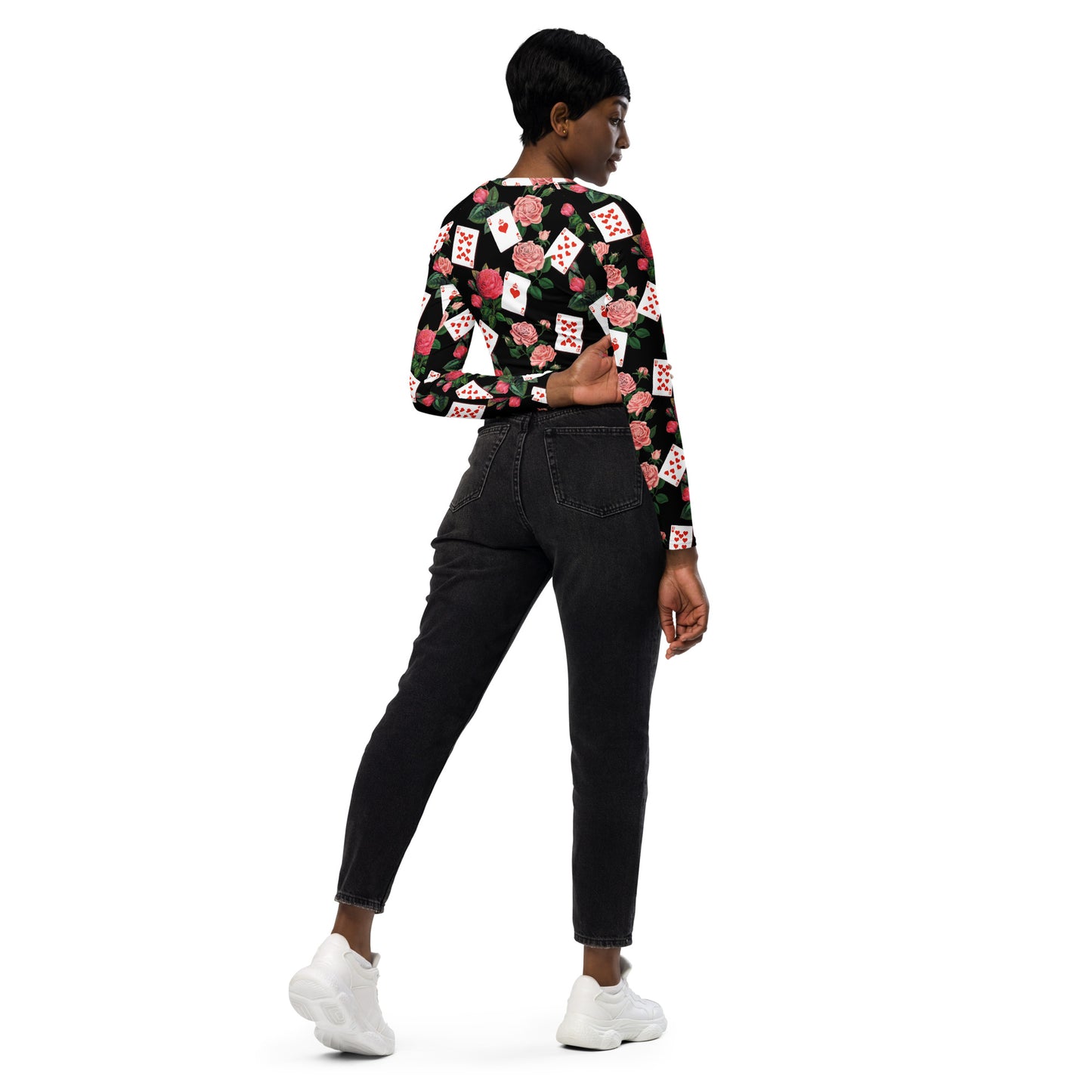 Queen of Coeurs et Fleurs Eco Long-sleeve Active Crop Top