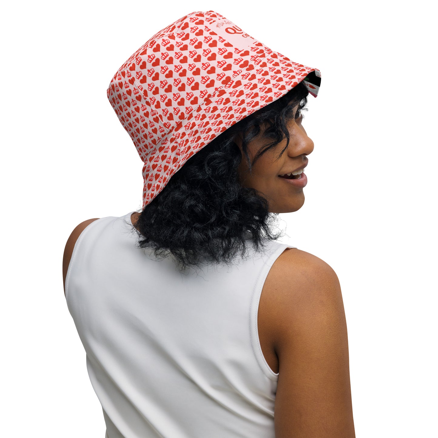 Queen of Coeurs et Fleurs Reversible bucket hat