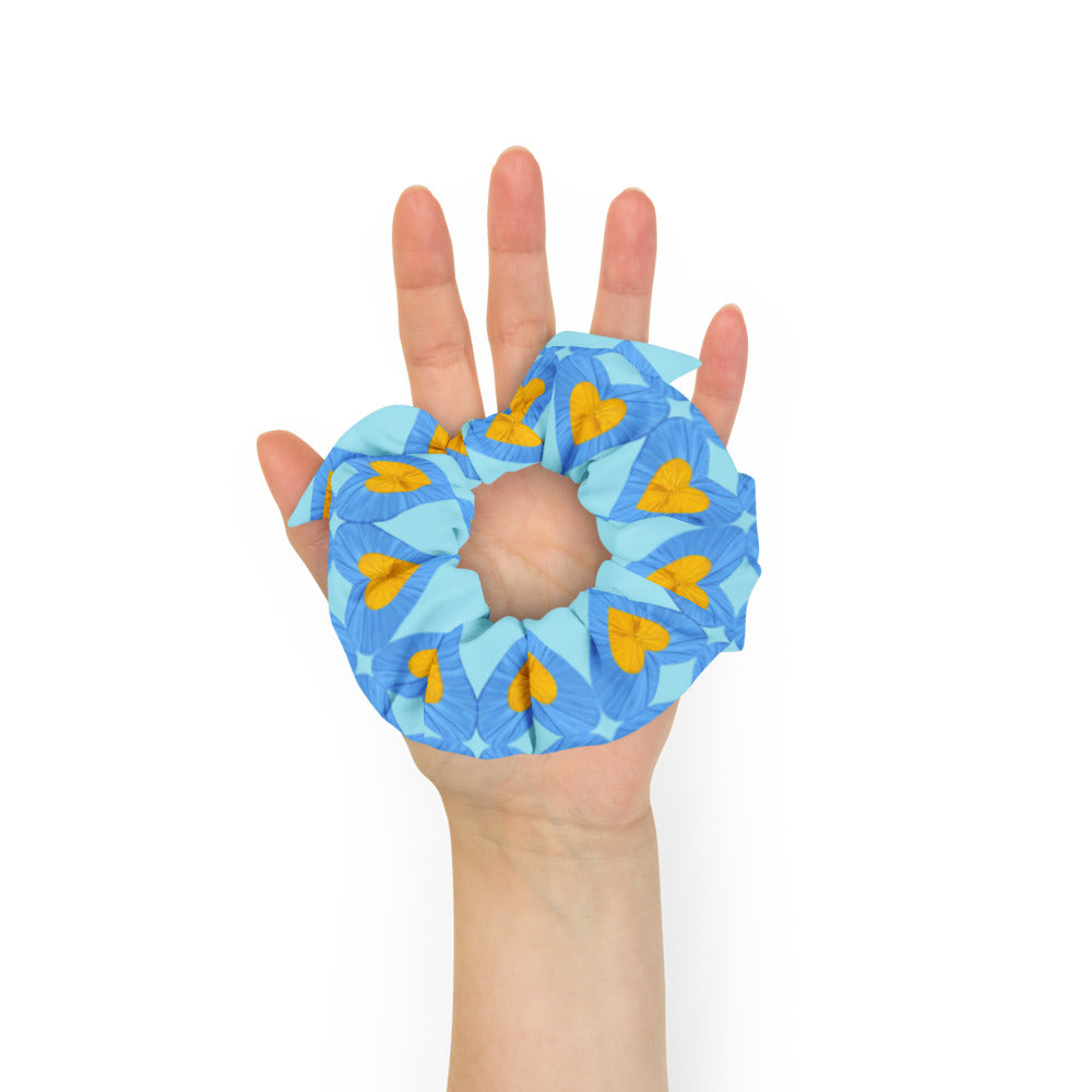 Love and Peace Pastel Blue Scrunchie