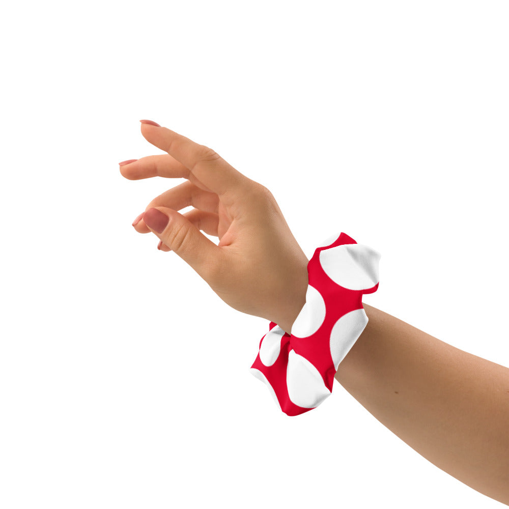 Red Hot Polka Dot Eco Scrunchie