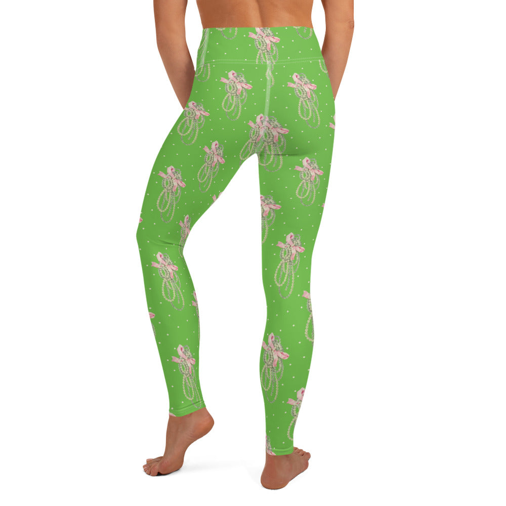 Vintage Pearl Apple Green Yoga Leggings