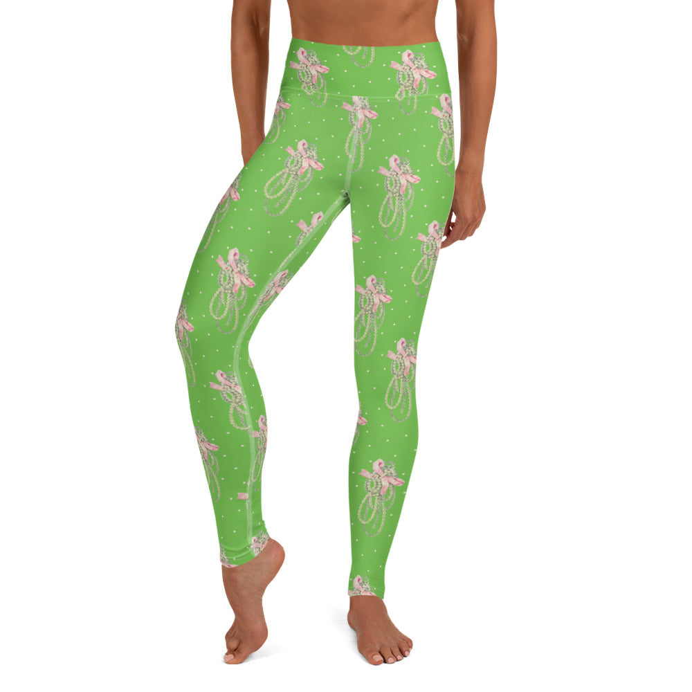 Vintage Pearl Apple Green Yoga Leggings