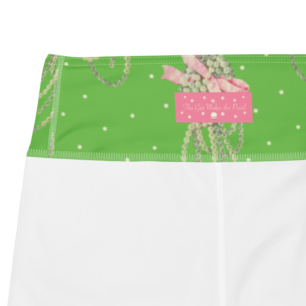Vintage Pearl Apple Green Yoga Leggings