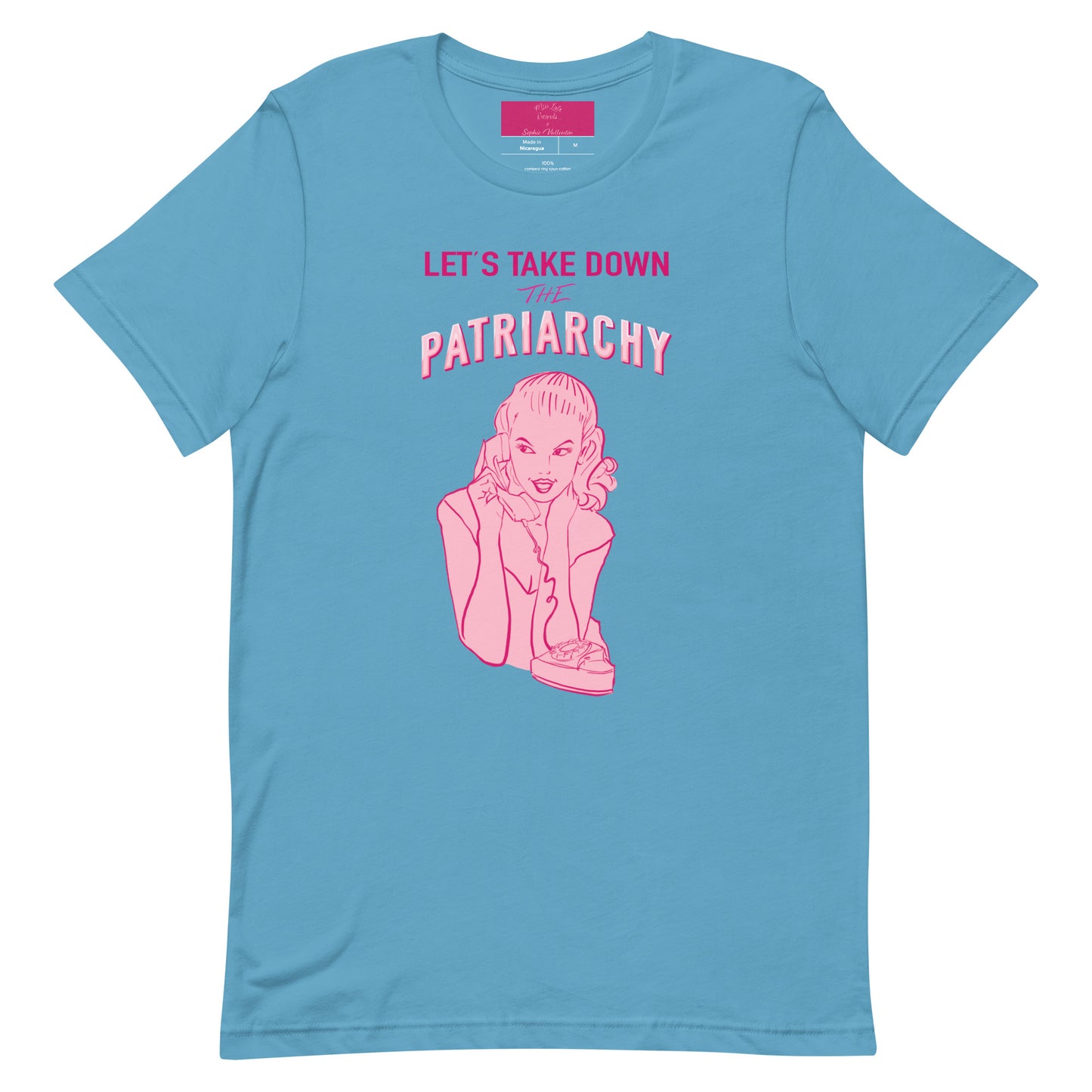 Lets Take Down The Patriarchy Tee in Pink or Ocean Blue