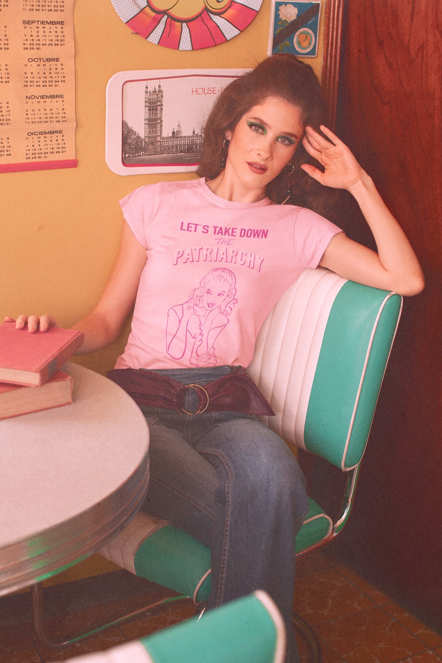 Lets Take Down The Patriarchy Tee in Pink or Ocean Blue