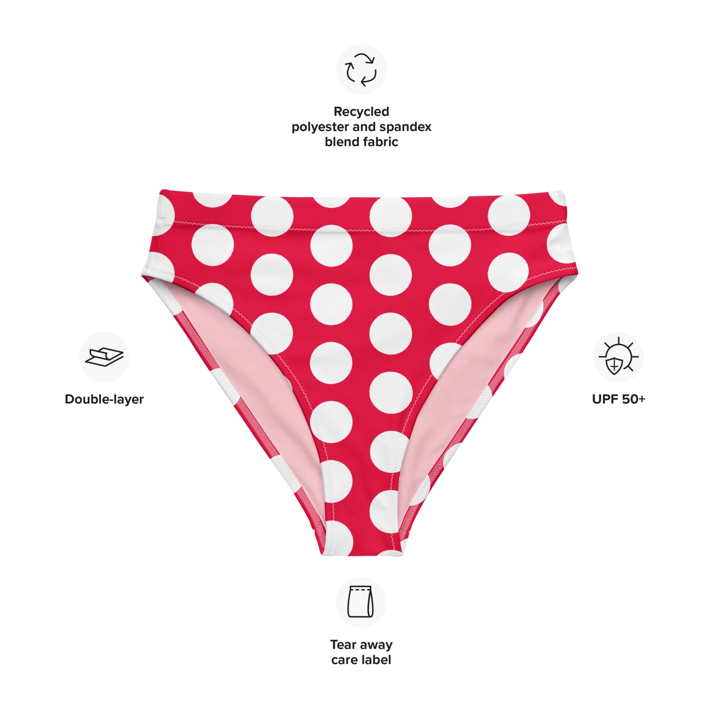 Red Hot Polka Dot Eco Bikini Bottom