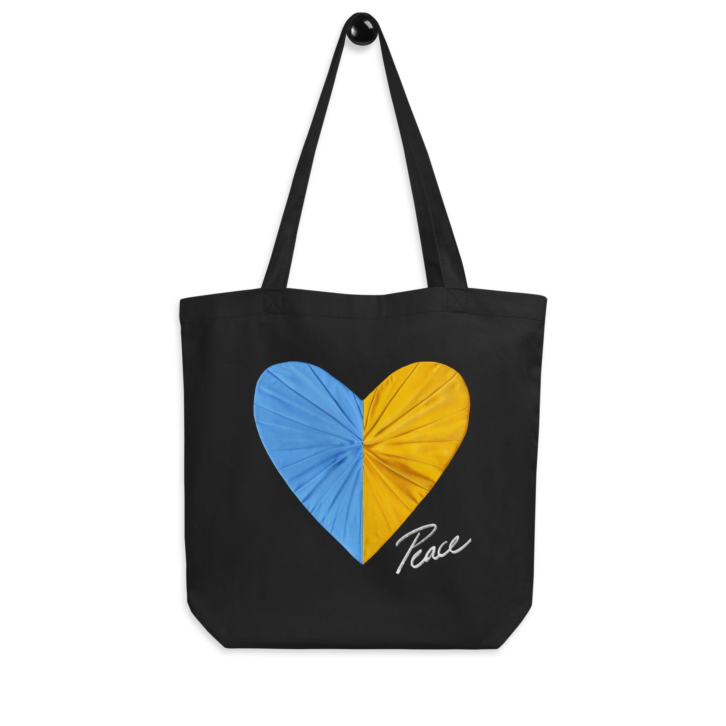 Peace and Love Black Eco Tote Bag