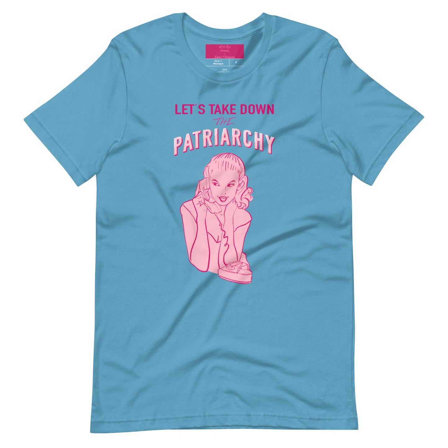 Lets Take Down The Patriarchy Tee in Pink or Ocean Blue