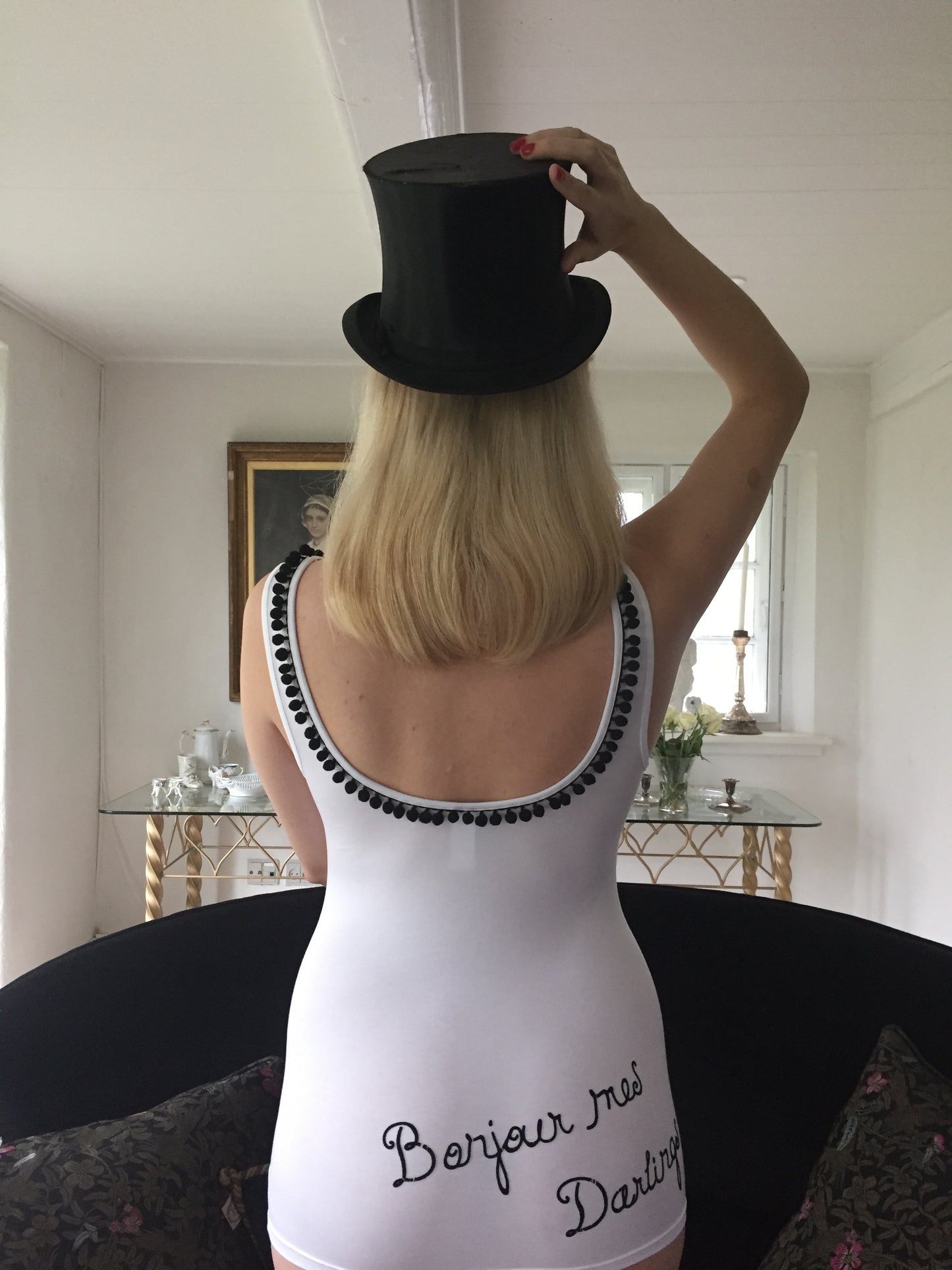 Poodles in Love WHITE with Black Vest