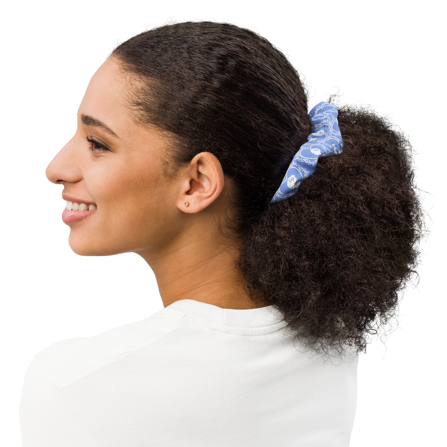 Blue Cameo Eco Scrunchie