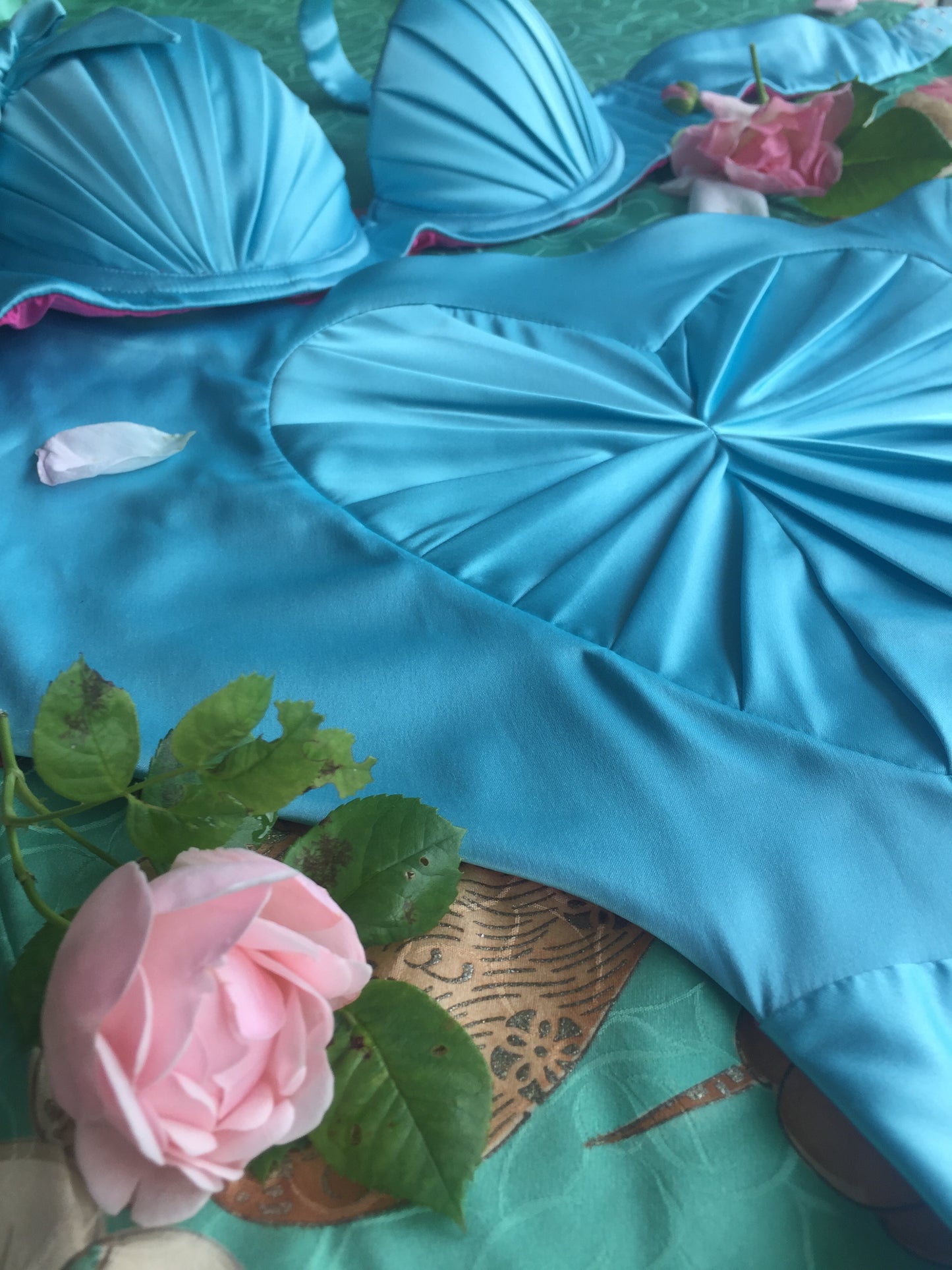 Chocolate Box BLUE Hand Pleated Heart Back Knicker