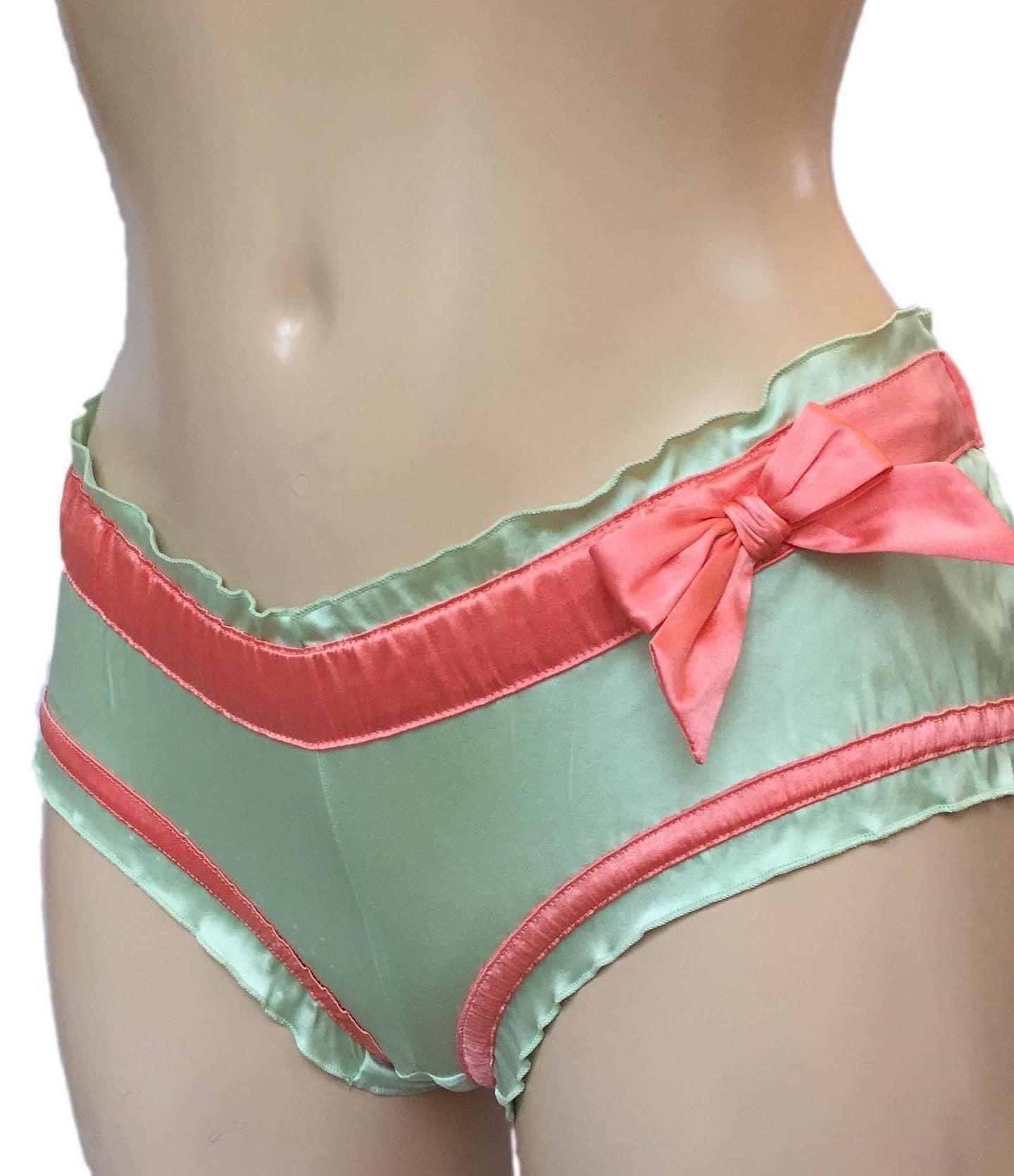 Powder Puff Mint Green Silk Shortie