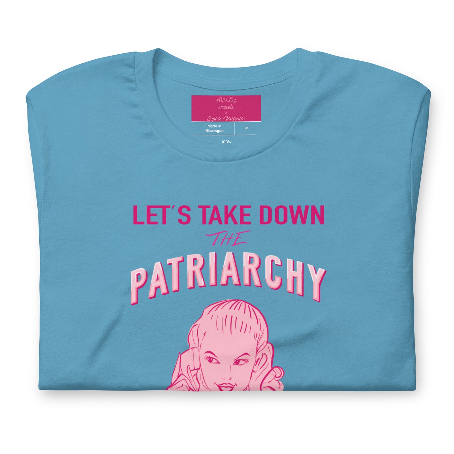 Lets Take Down The Patriarchy Tee in Pink or Ocean Blue