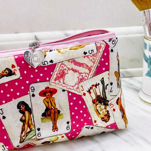 Baby Shuffle Pin Up Playing Cards Purse in Pink