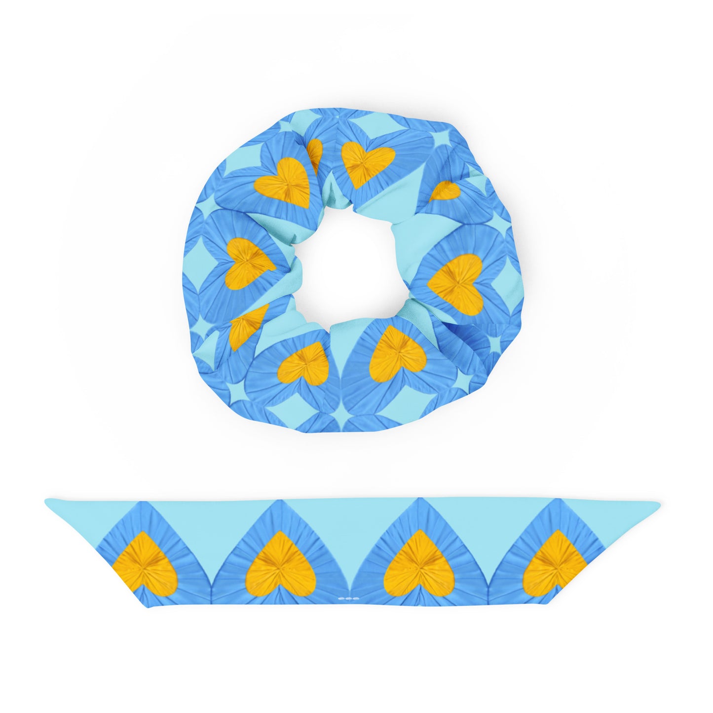 Love and Peace Pastel Blue Scrunchie