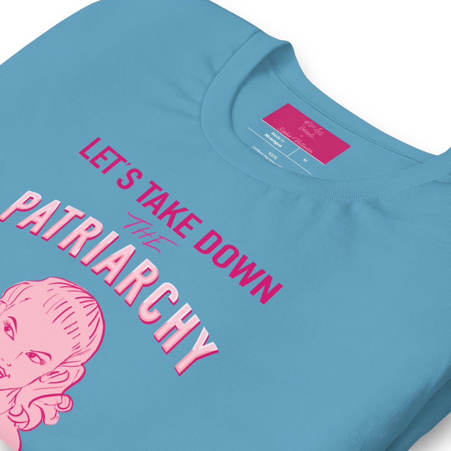 Lets Take Down The Patriarchy Tee in Pink or Ocean Blue