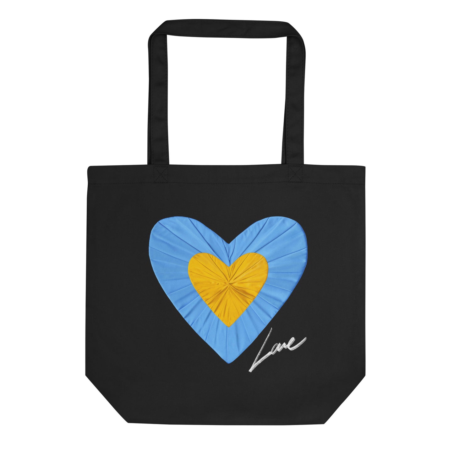 Love and Peace Black Eco Tote Bag