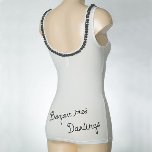 Poodles in Love WHITE with Black Vest