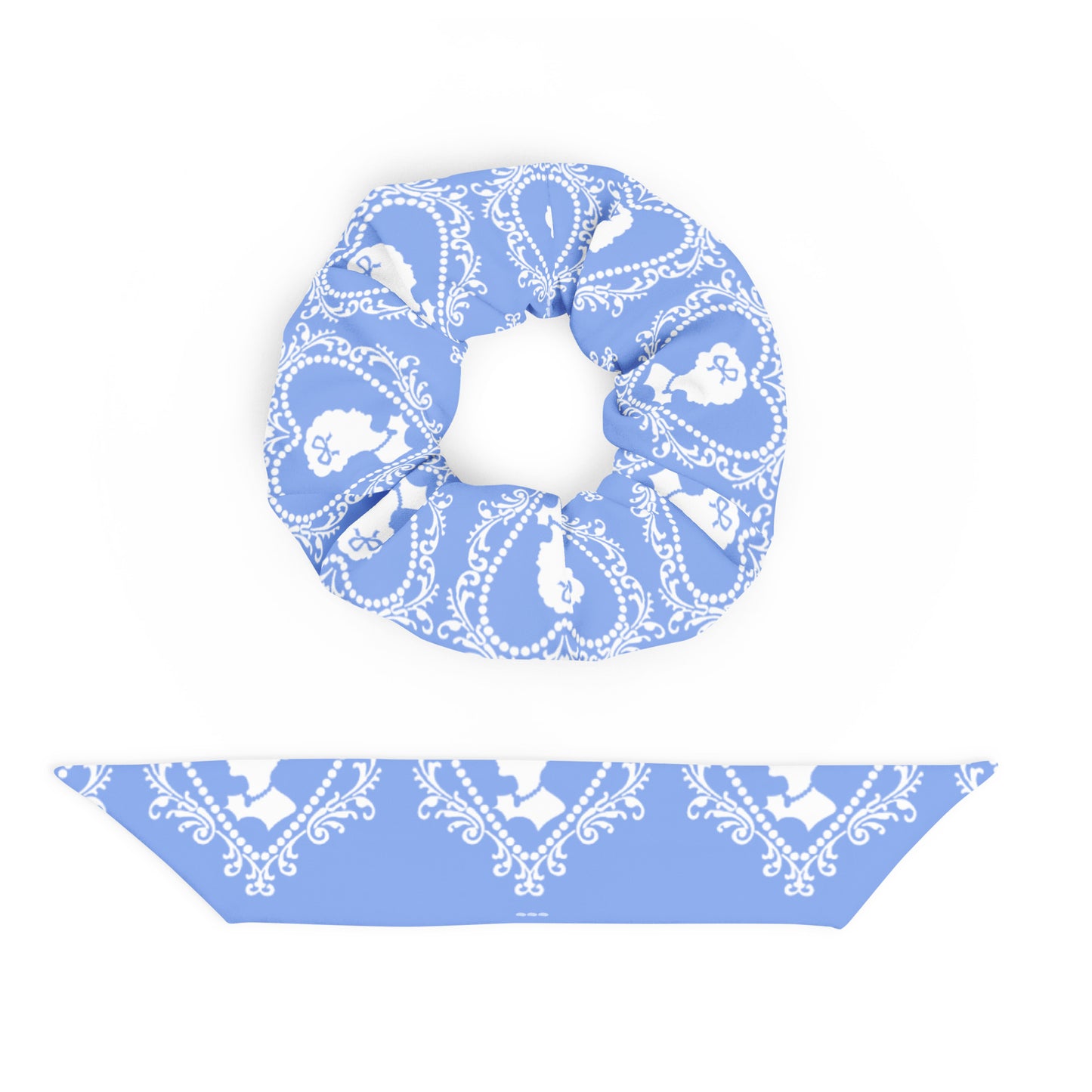 Blue Cameo Eco Scrunchie