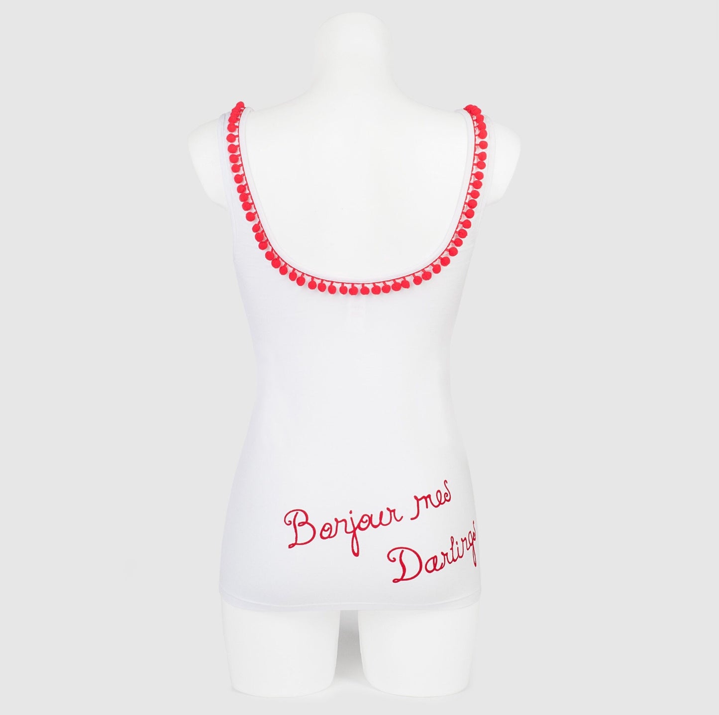 Poodles in Love WHITE with Red Vest