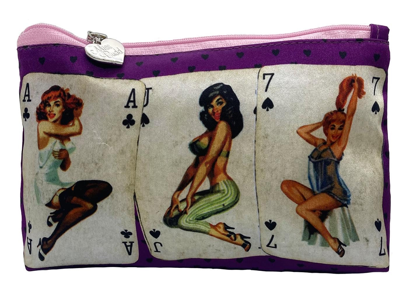 Big Silk Pin Up Purse in BLACK, PURPLE or RED