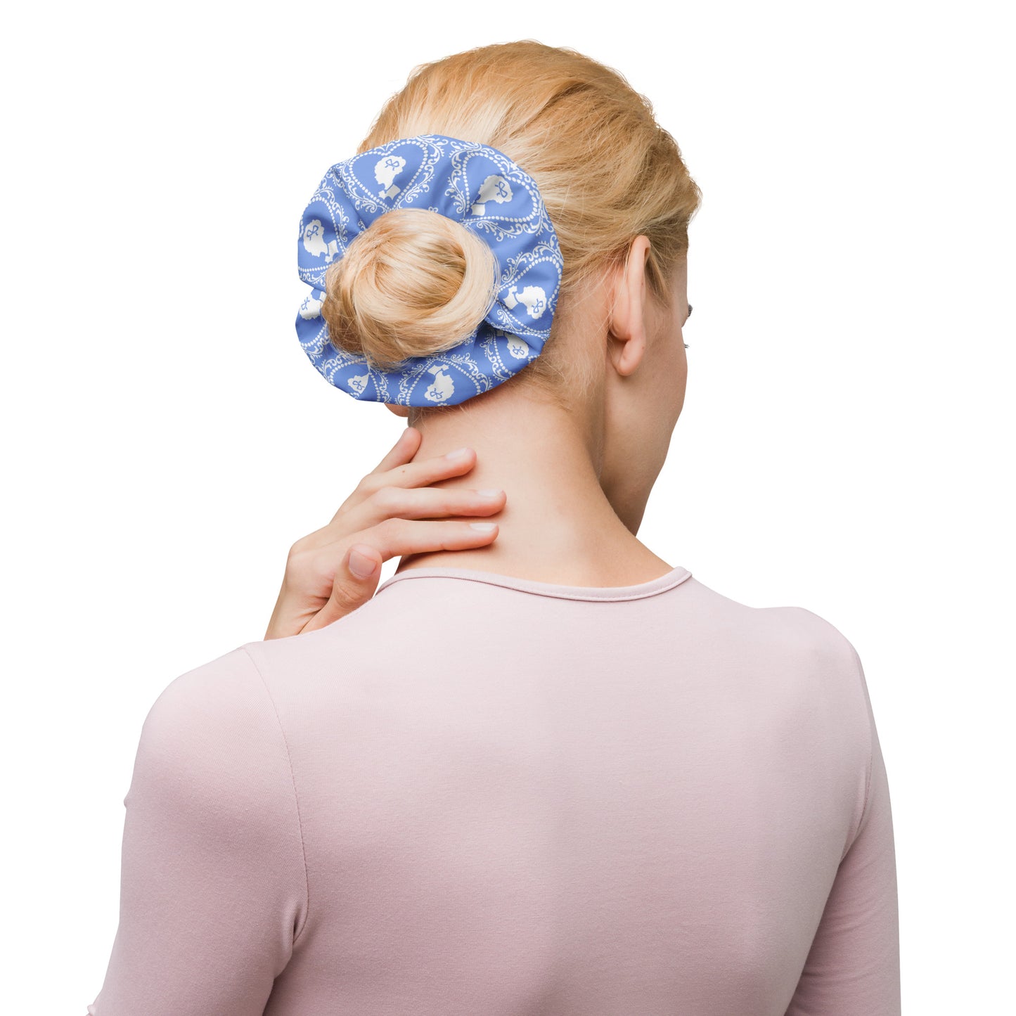 Blue Cameo Eco Scrunchie