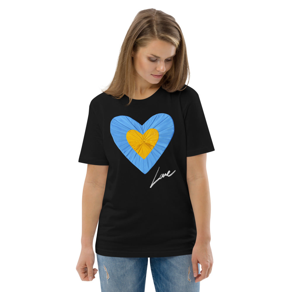 Love and Peace Black Unisex Organic Cotton tee