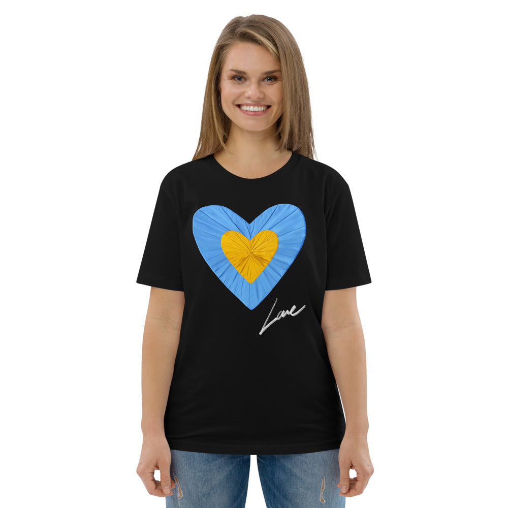 Love and Peace Black Unisex Organic Cotton tee