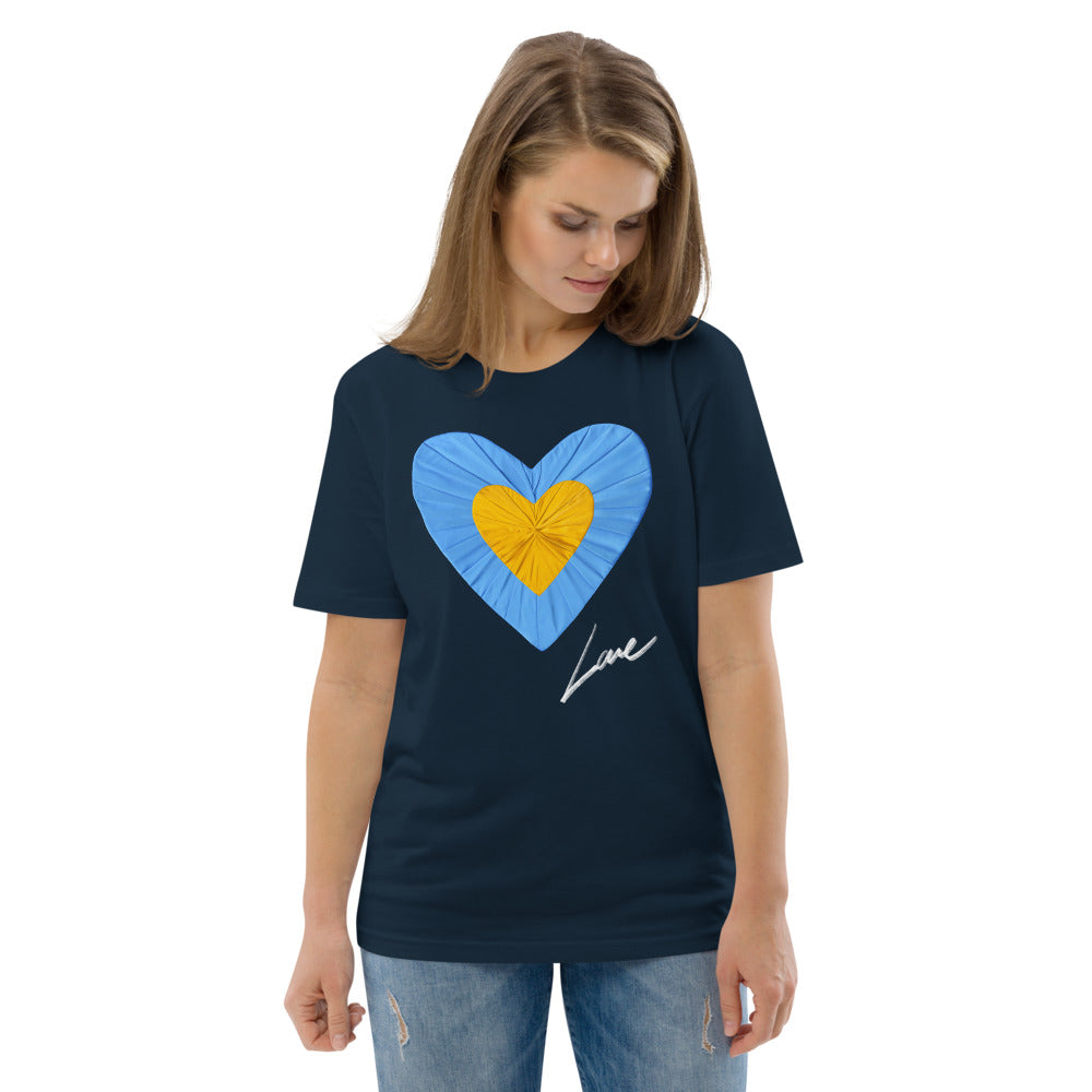 Love and Peace Black Unisex Organic Cotton tee