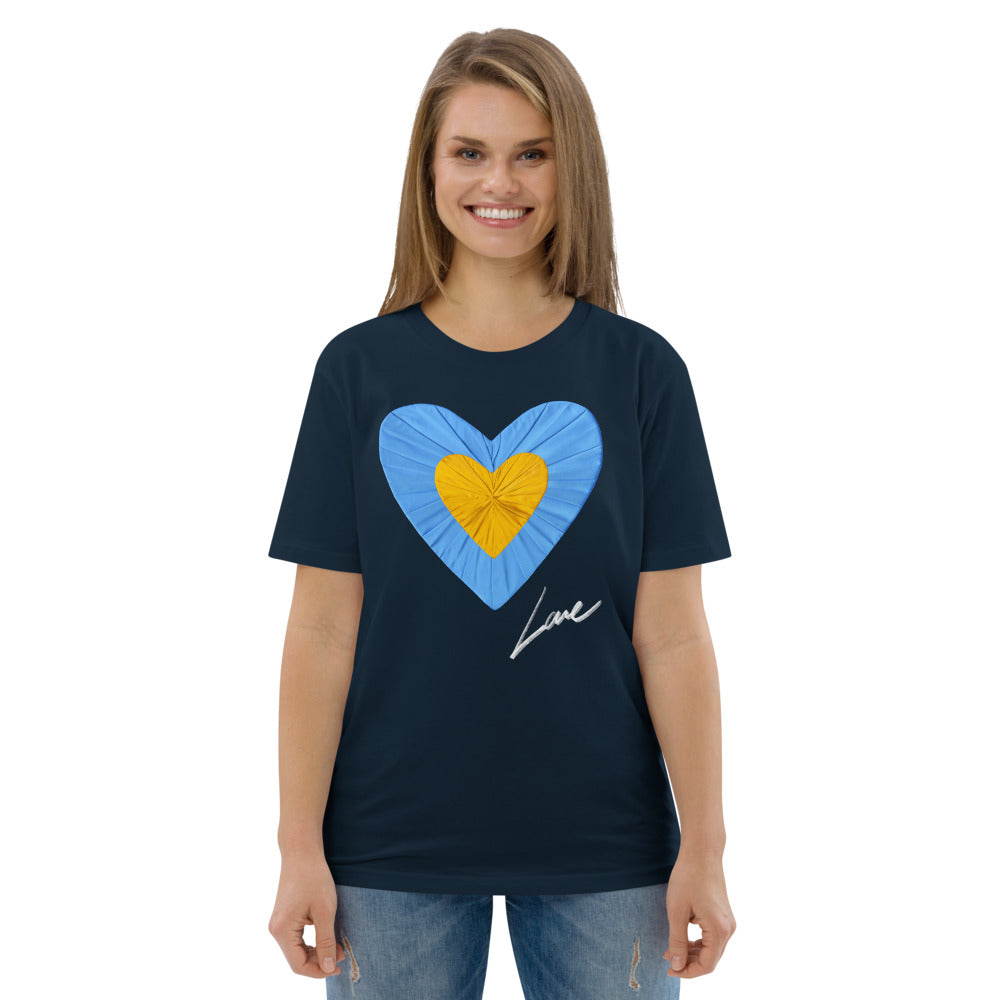 Love and Peace Black Unisex Organic Cotton tee