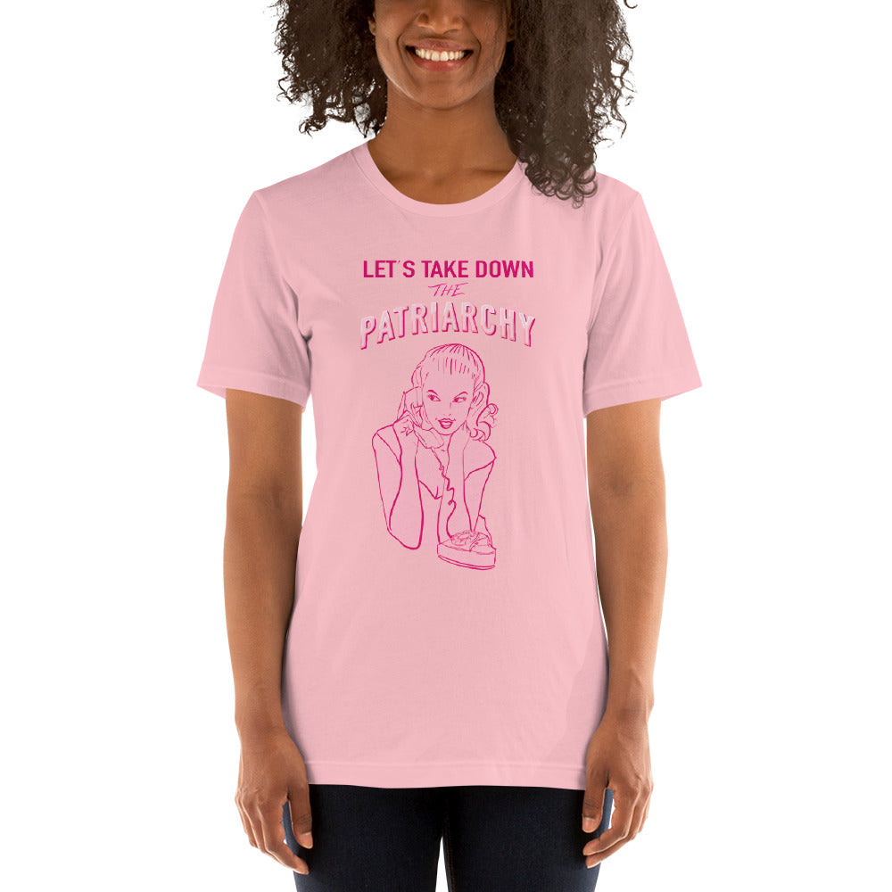 Lets Take Down The Patriarchy Tee in Pink or Ocean Blue