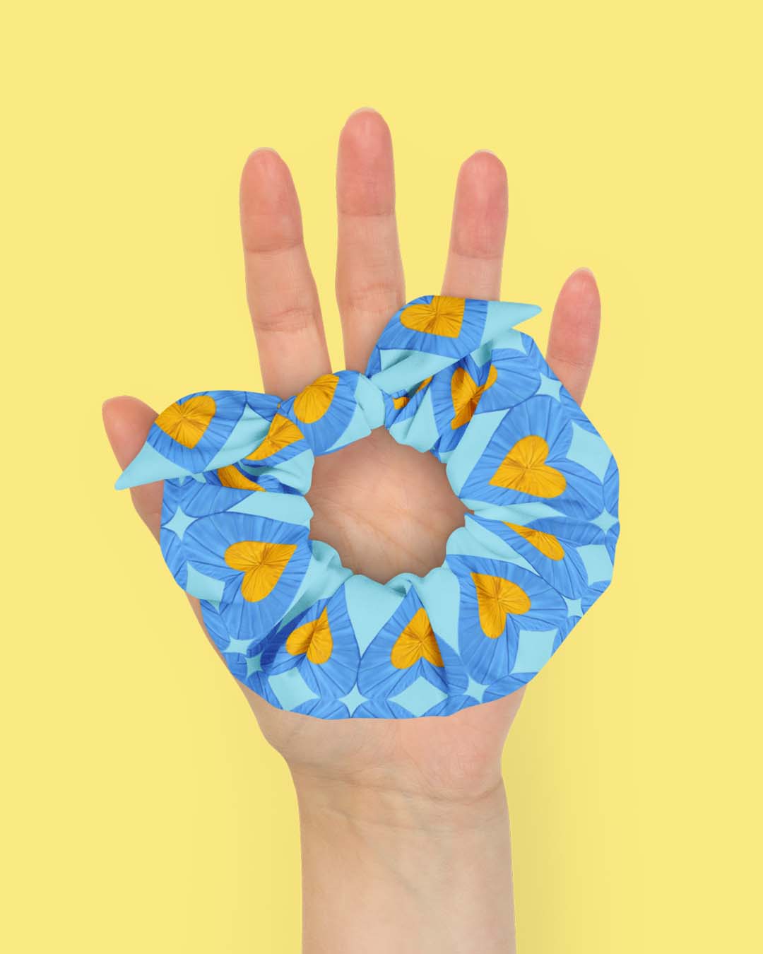 Love and Peace Pastel Blue Scrunchie