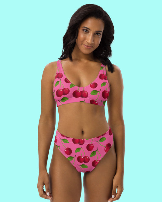 Mon Cherie Candy Pink Eco High Waisted Bikini