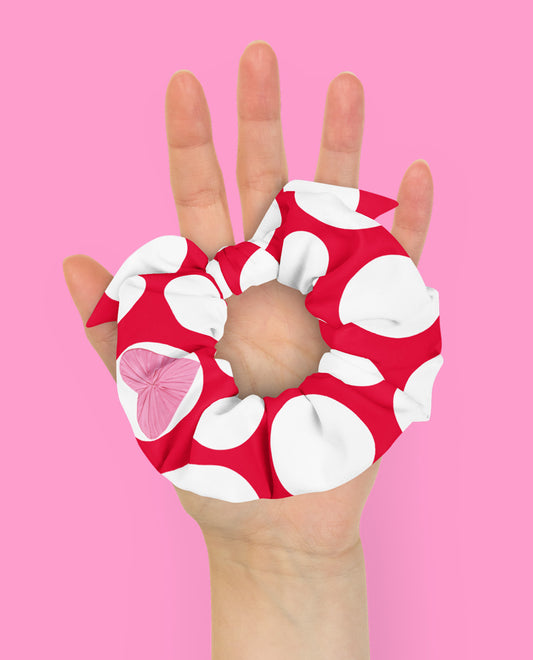 Red Hot Polka Dot Eco  Scrunchie