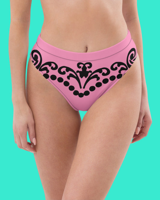 Cameo Candy Pink Eco High Waisted Bikini Bottom