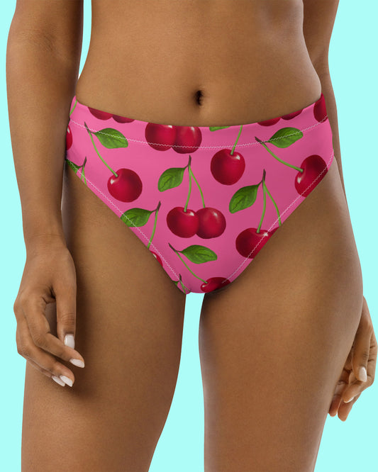 Mon Cherie Candy Pink Eco High Waisted Bikini Bottom