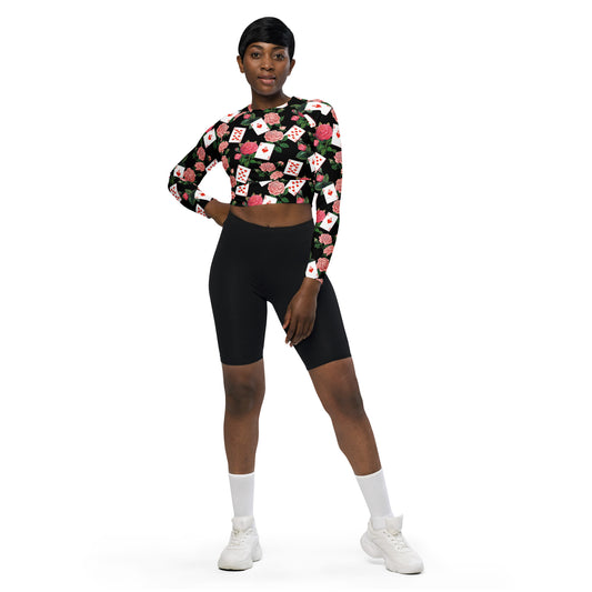 Queen of Coeurs et Fleurs Eco Long-sleeve Active Crop Top