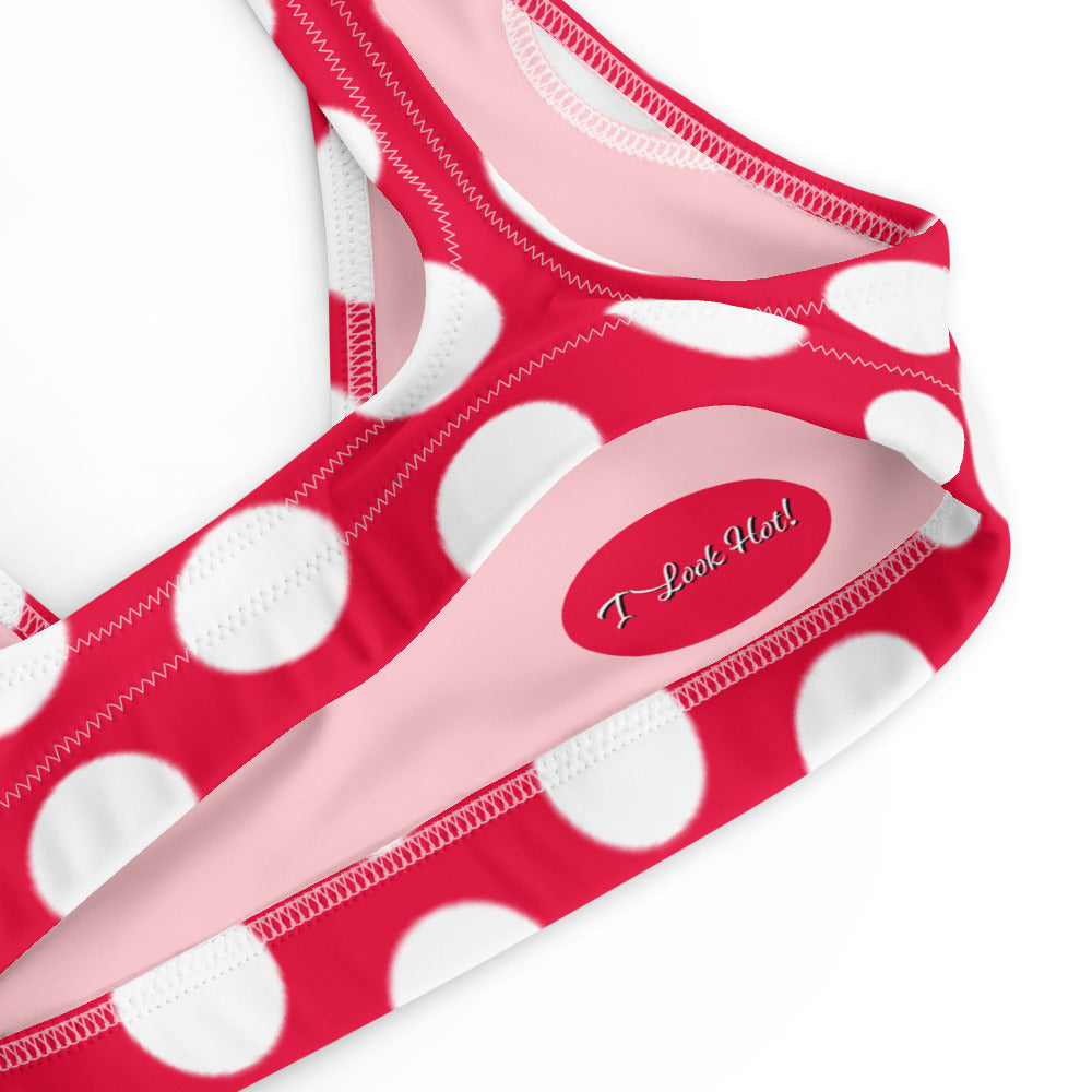 Red Hot Polka Dot Eco Bikini Top