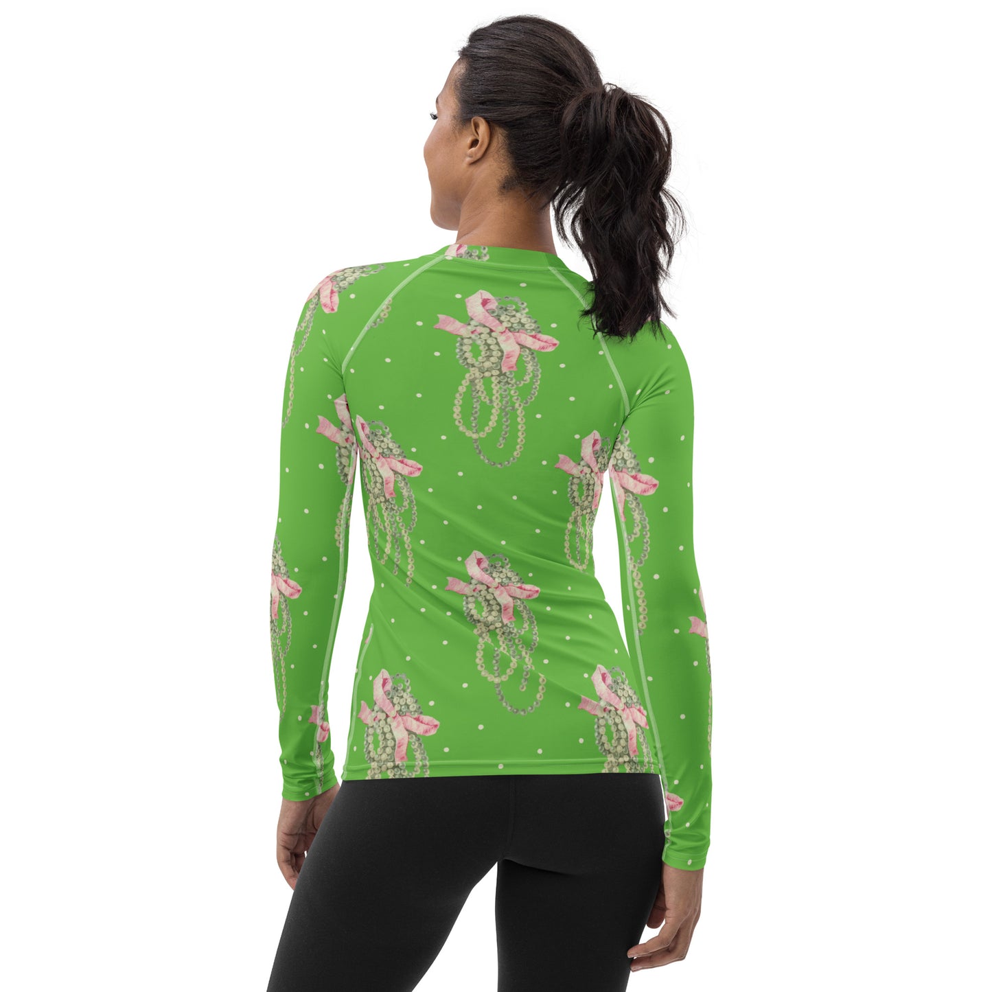 Vintage Pearl Apple Green Women's Rash Guard