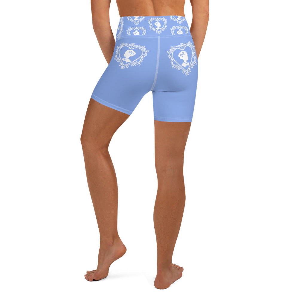 Cameo High Waisted Yoga Porcelain Blue Biker Shorts