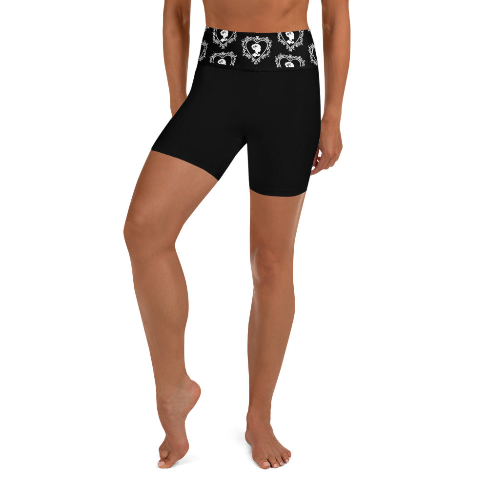 Cameo High Waisted Yoga Black Biker Shorts