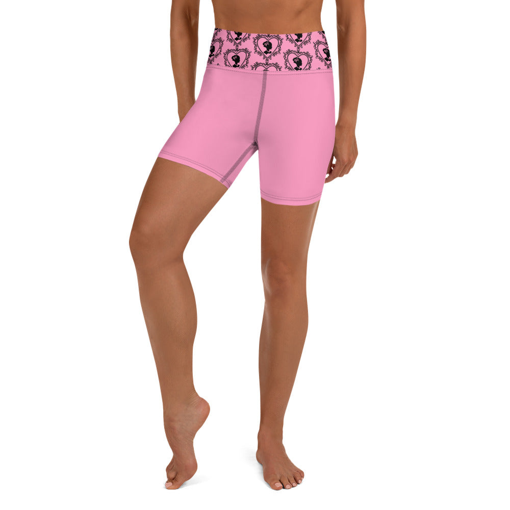 Cameo High Waisted Yoga Candy Pink Biker Shorts