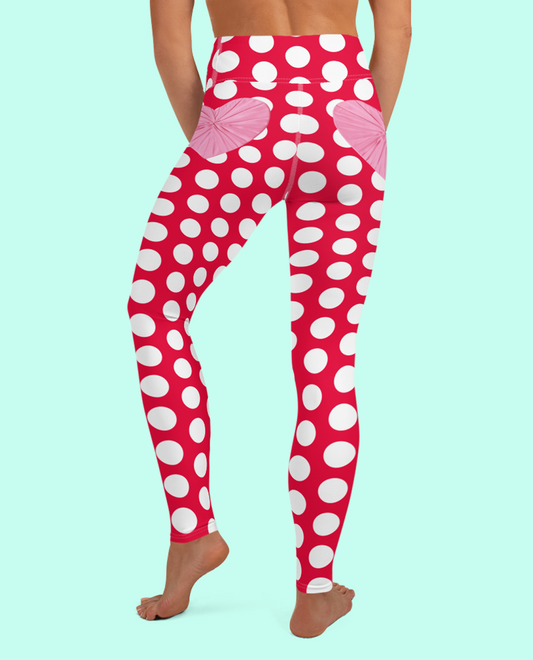 Red Hot Polka Dot Yoga Leggings