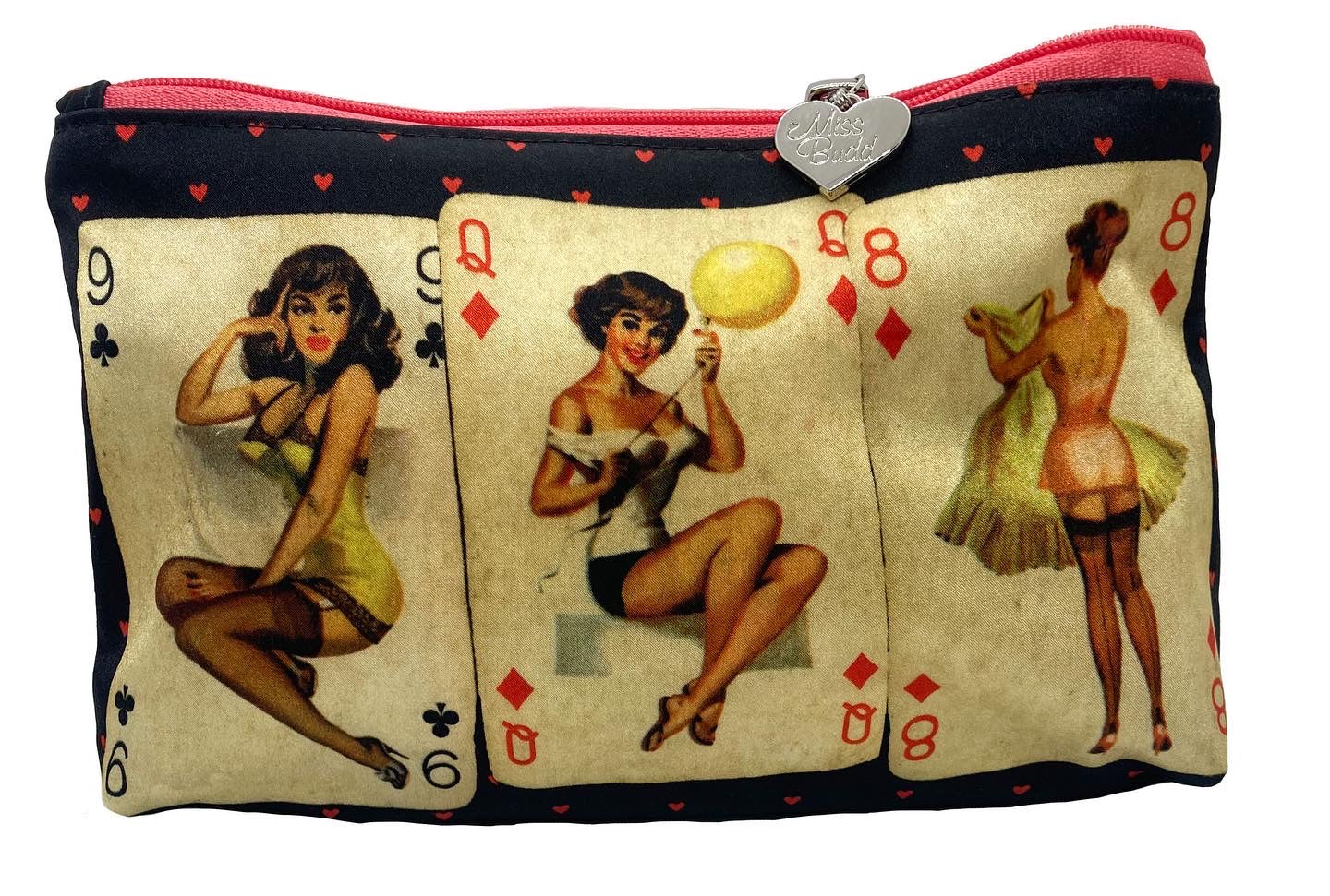 Big Silk Pin Up Purse in BLACK, PURPLE or RED