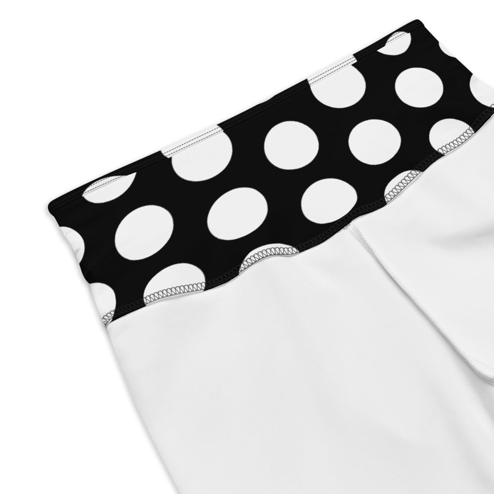 Les Polka Dot Yoga Capri Leggings in Black