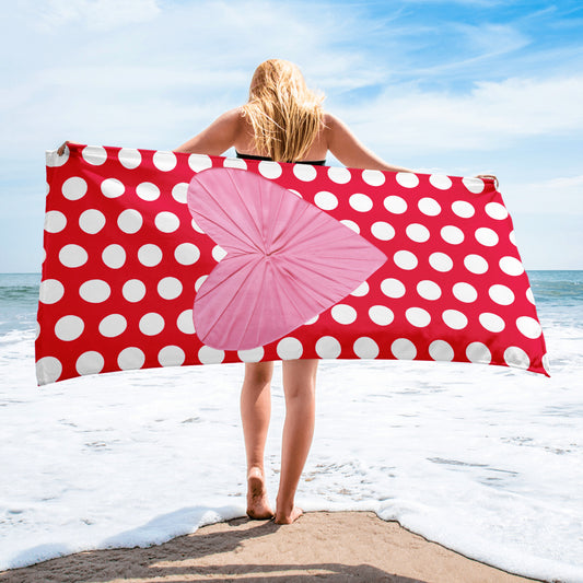 Red Hot Polka Dot Towel